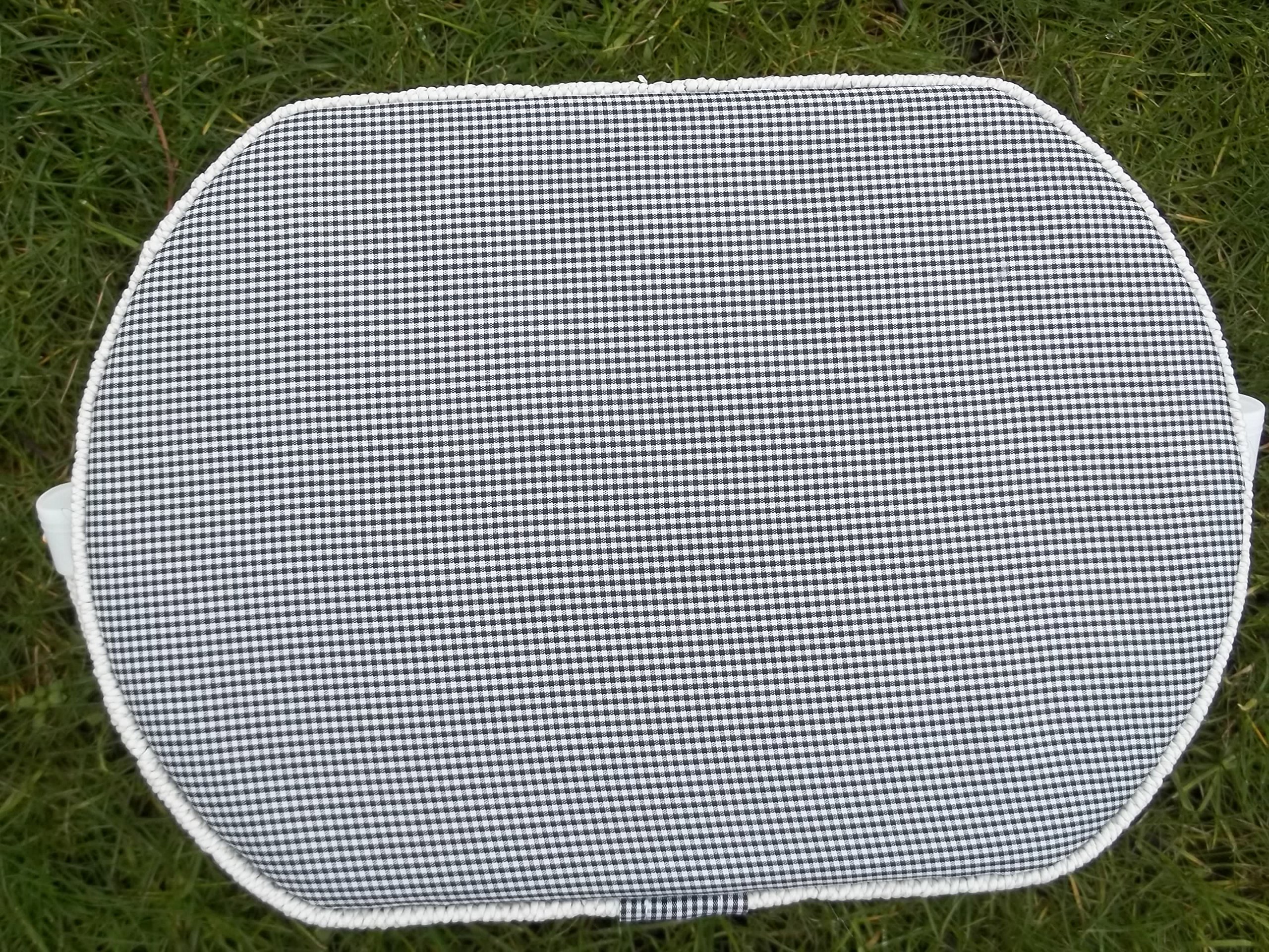 mit Inhalt, Nähkorb inclusive Nähset, Handarbeitskorb, weiß-blau karriert