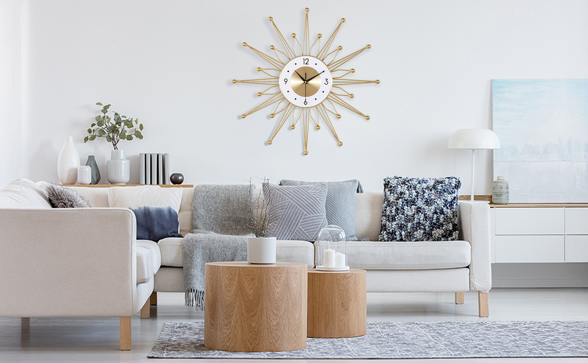 Amazon.com: Lafocuse Silent 23 Inch Metal Large Gold Wall Clock