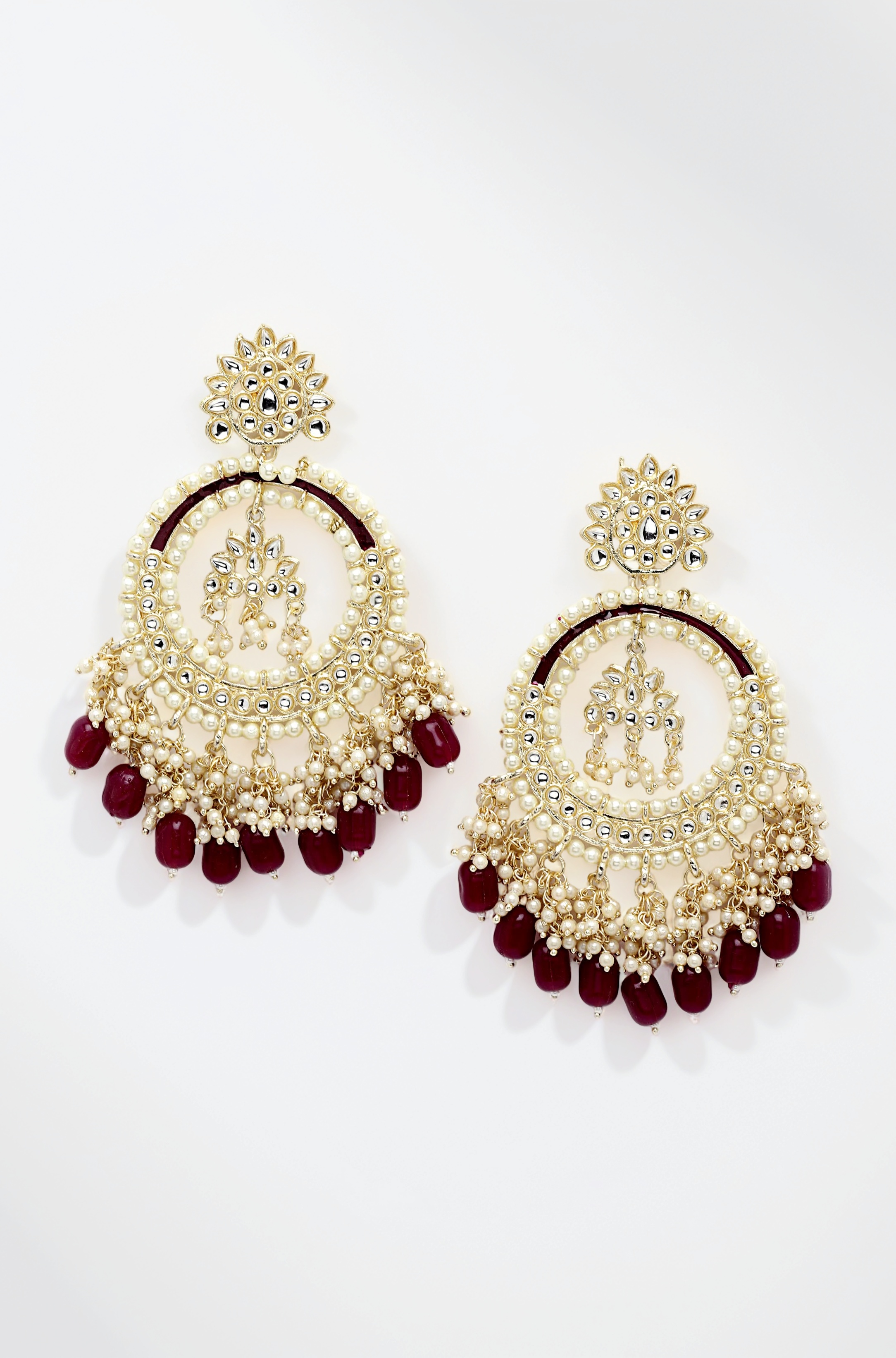Latest Stylish Traditional Kundan Chandbali Earrings for Women and Girls