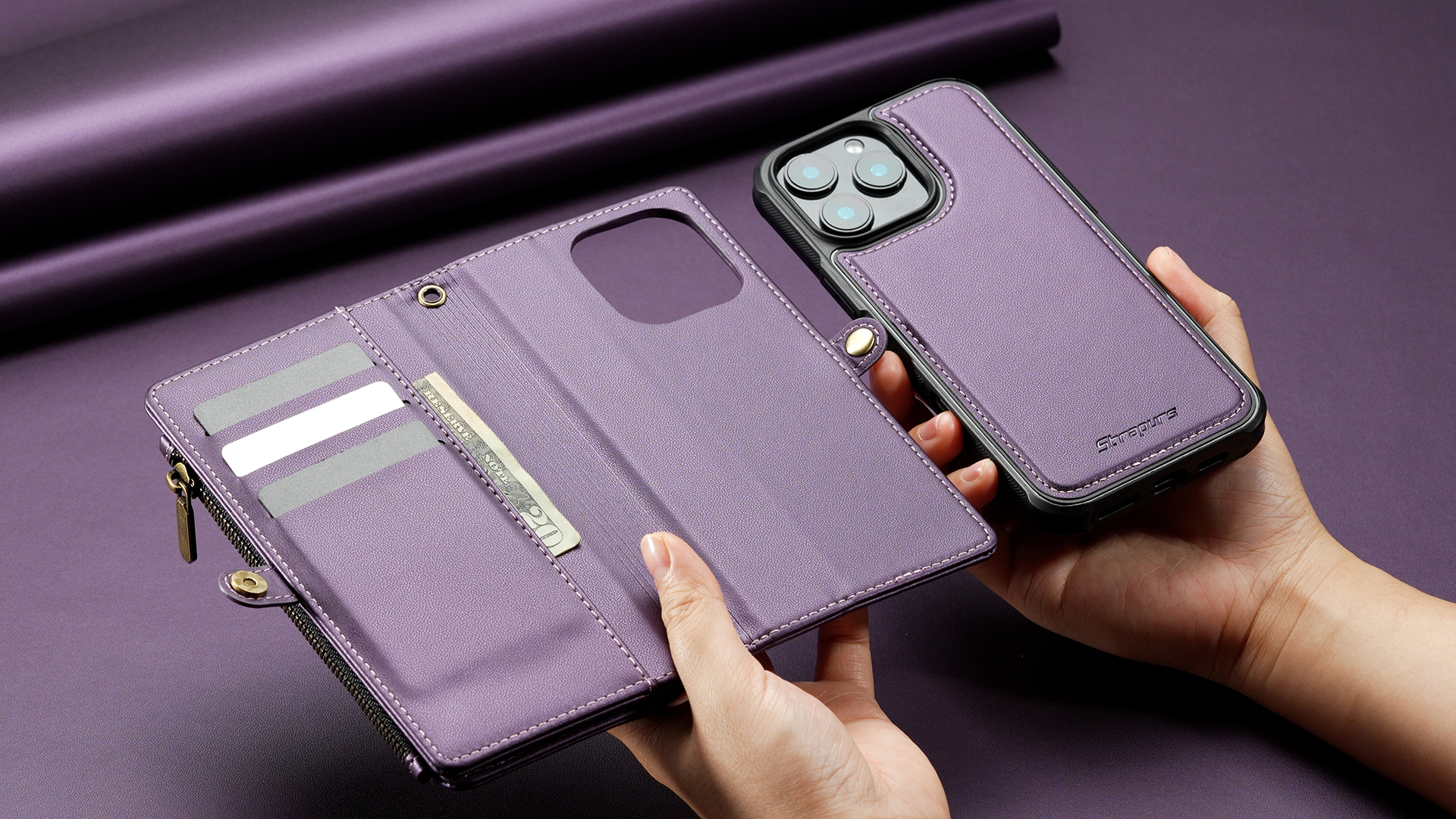 Amazon.com: Strapurs for iPhone 15 Detachable Wallet Case