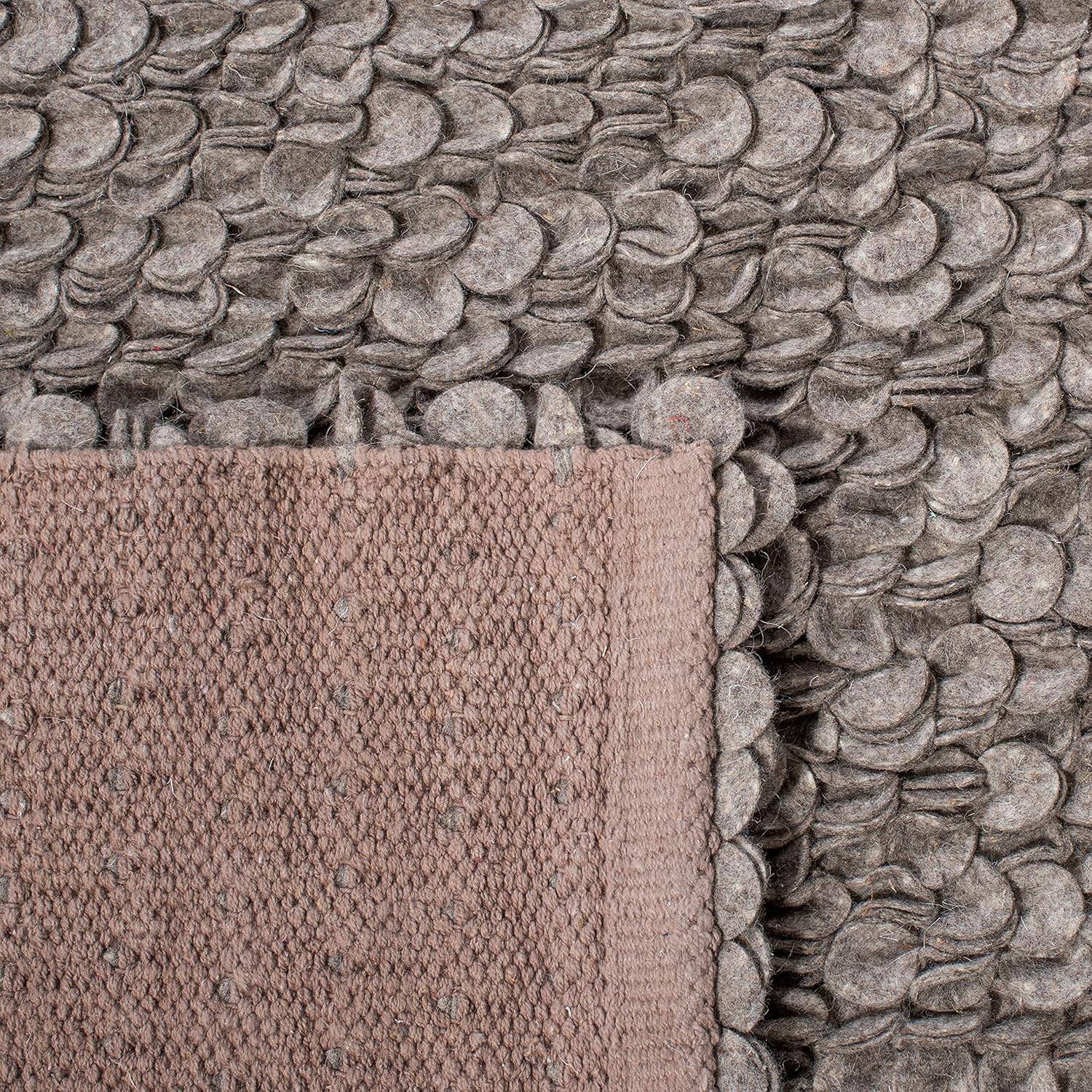 SAFAVIEH Manhattan Collection Area Rug - 8' x 10', Grey, Handmade Modern Wool, Ideal for High Traffic Areas in Living Room, Bedroom (MAN415B)