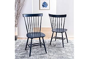 SAFAVIEH Home Collection Parker Farmhouse Navy Blue Windsor Spindle Solid Wood Dining...