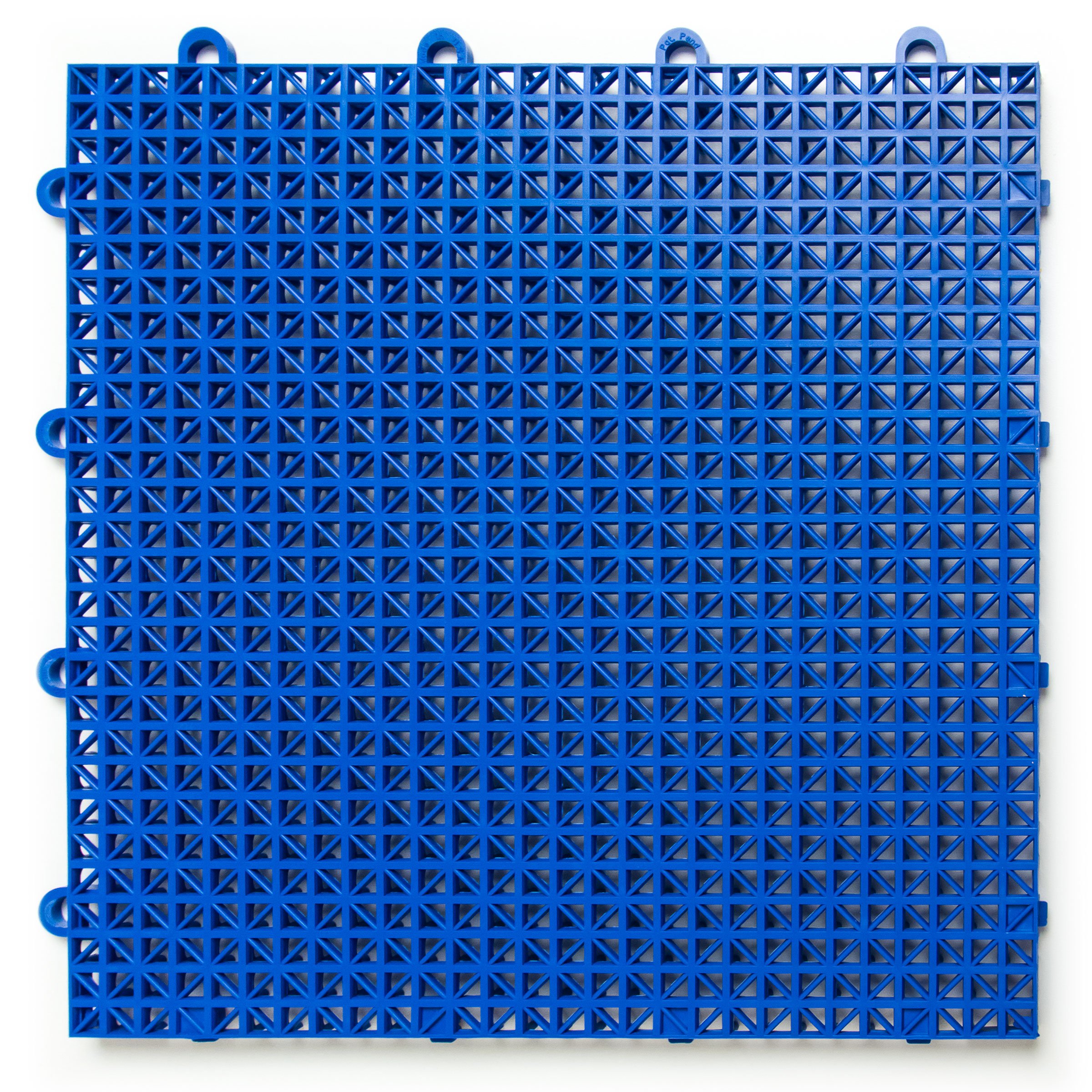 Big Floors DuraGrid CR24ROYB (24 Pack), Royal Blue Cross-Rib Design, Interlocking Modular Self-Draining Multi-Use Safety Floor Matting, 24 Piece