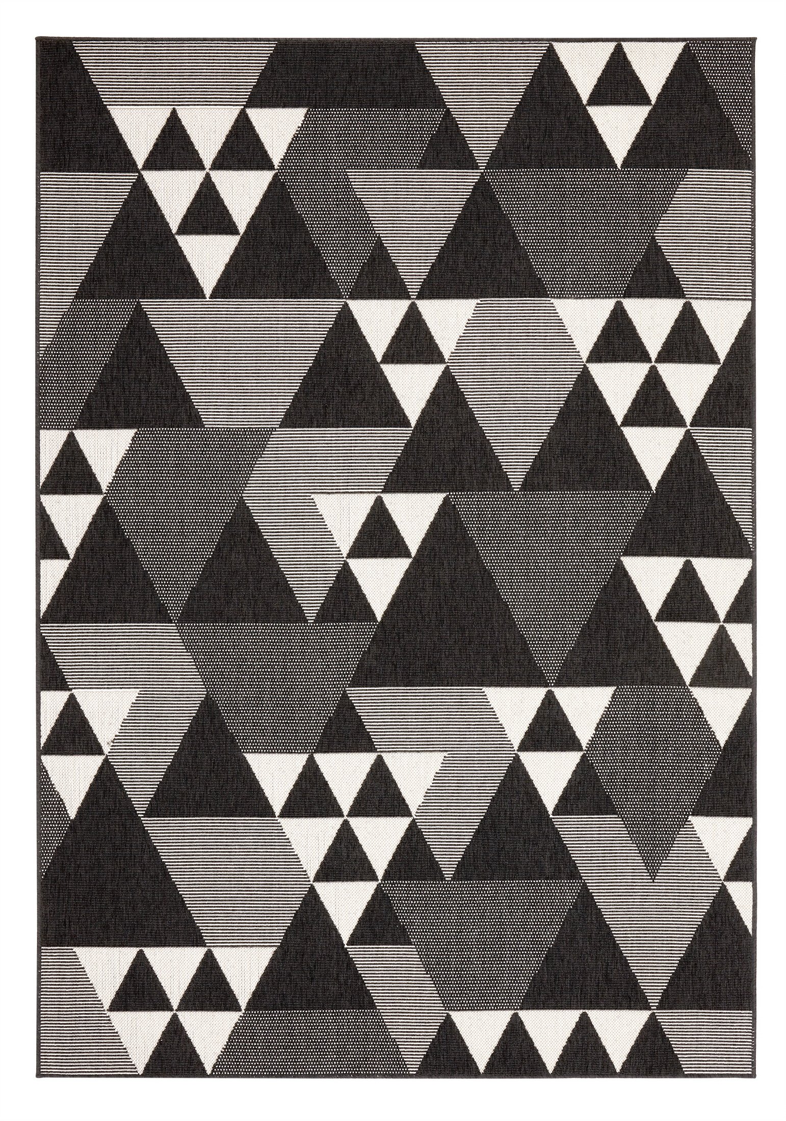 AGASTA Geometric Triangle Pattern Area Rug (Black/Cream, 120x170cm)