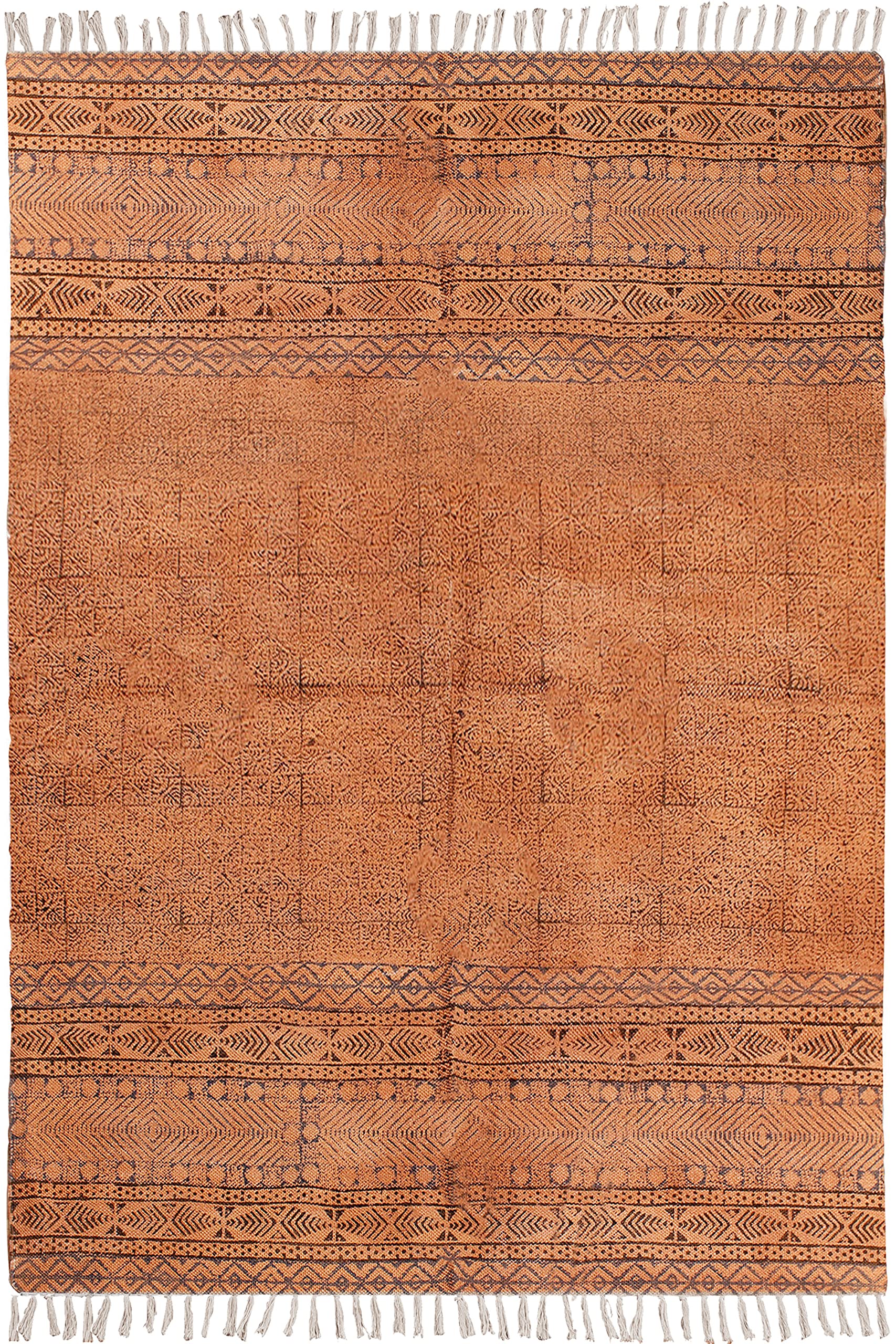 Tapis plat en coton bronze anti-plis pour table et grand lit