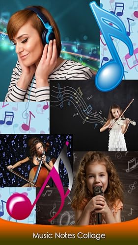 Colagem de notas de música
