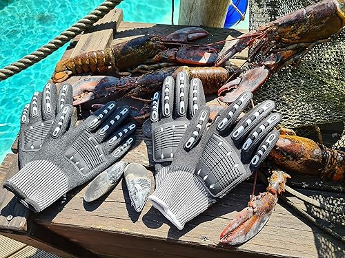 Miniatura 7 de MEVLEM Guantes de langosta totalmente recubiertos para buceo, resistentes a pinchazos y cortes, guante de pesca submarina, erizo de mar, cosecha de