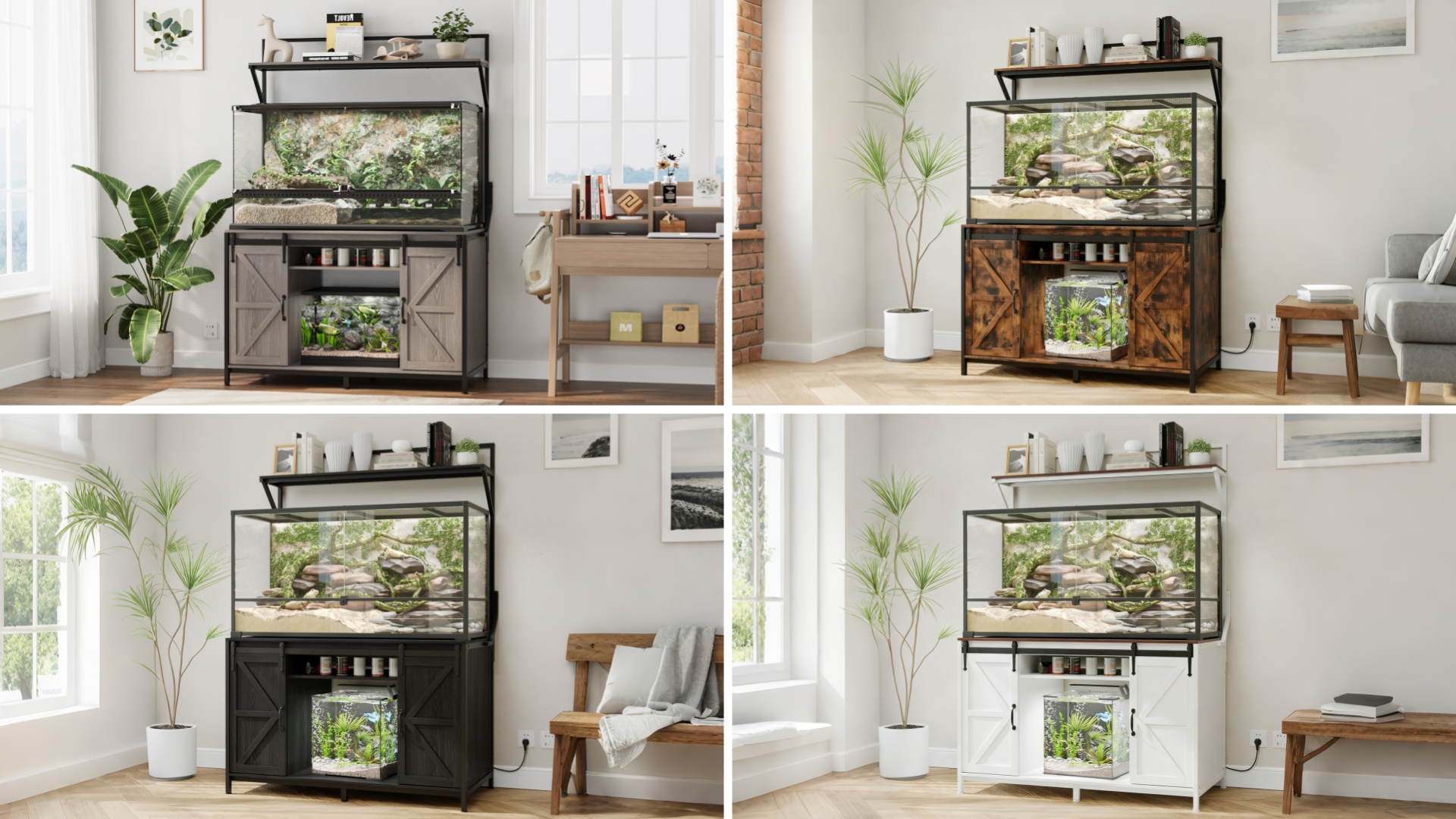 Amazon.com : VOWNER Farmhouse Reptile Tank Stand with Power Outlet