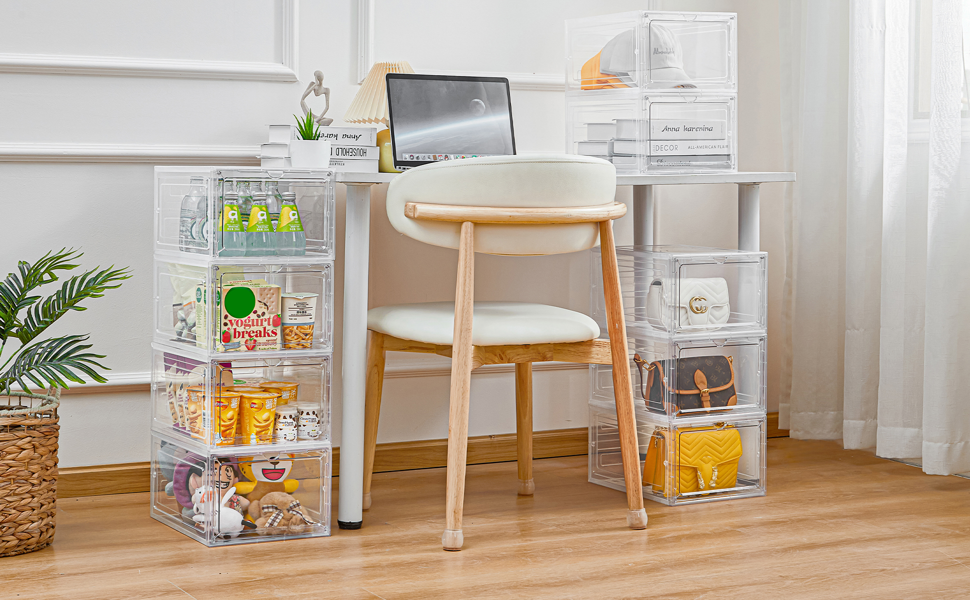 Amazon.com - LXLXXL Storage Bins with Lids, 9 Pack Plastic Storage