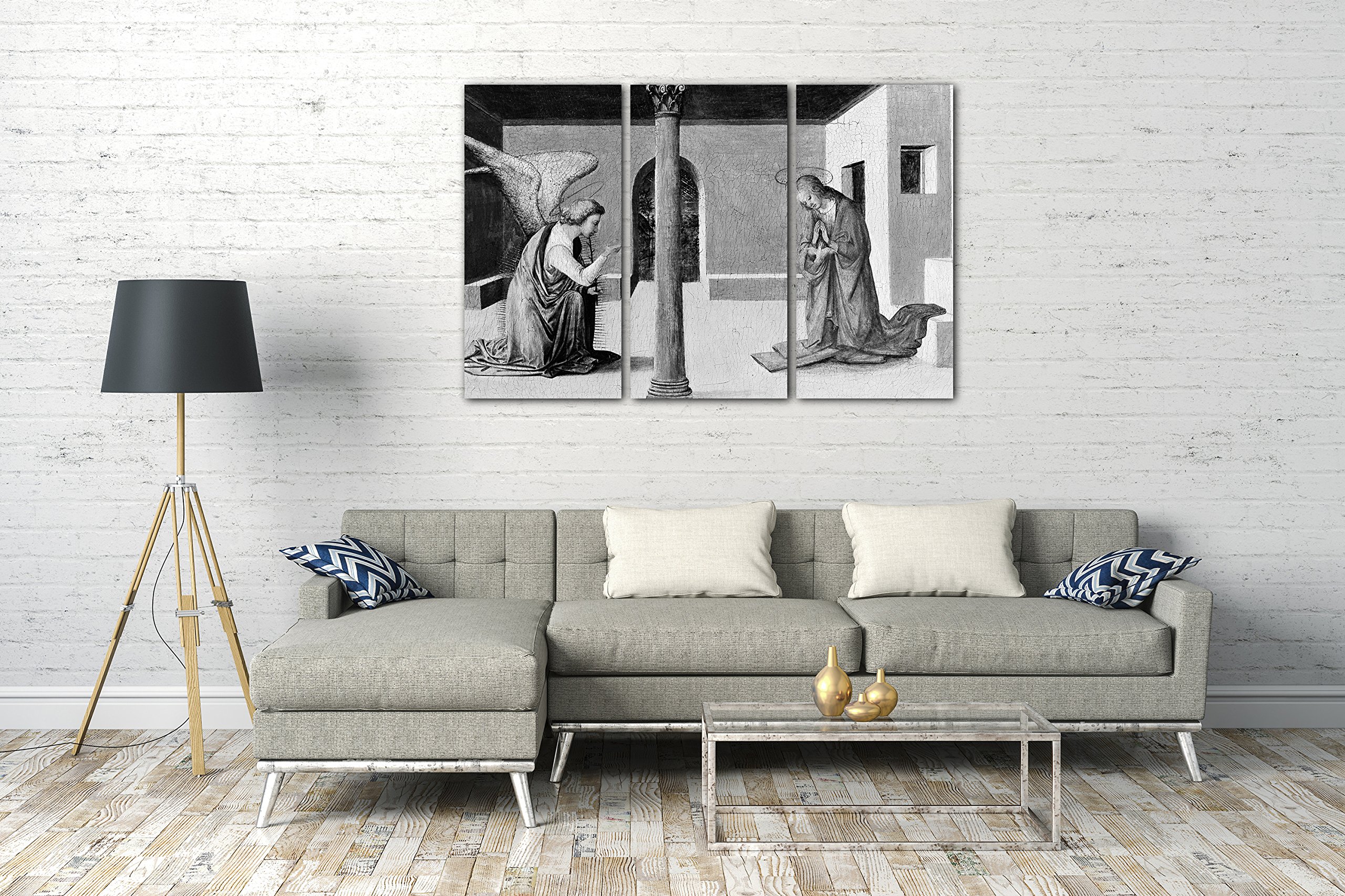 Printed Paintings Impresión sobre Lienzo 3 Partes(120x80cm): Taller de Fra Filippo Lippi - La Anu