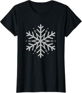 Men's Black Snowflake Winter T-Shirt