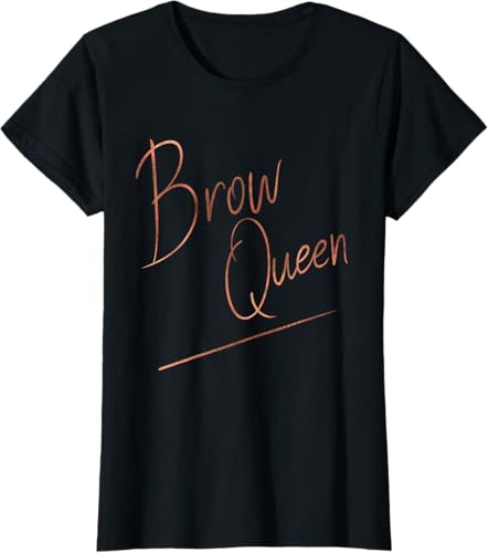 Miniatura 40 de Brow Queen Ombre - Camiseta de escritura a mano, regalo para artista de maquillaje, Negro, S Negro,Azul Marino,Blanco,Plateado,Marrón,Limón,Jaspeado