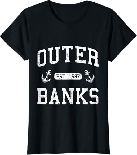 Miniatura 24 de Outer Banks NC North Carolina T-Shirt Black,Navy Blue,Asphalt Grey,Dark Heather Grey,Royal Blue