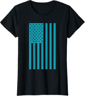 Teal American Flag T-Shirt T-Shirt