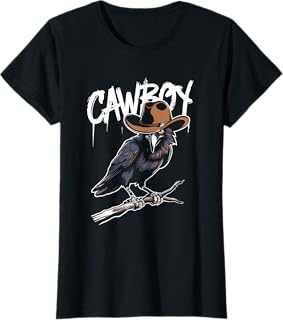Cawboy Crow - Funny Cowboy Pun Western Crow Lover T-Shirt
