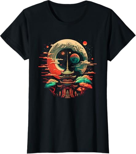 Miniatura 7 de Camiseta japonesa de Japón retro inspirada en Tokio, Negro -