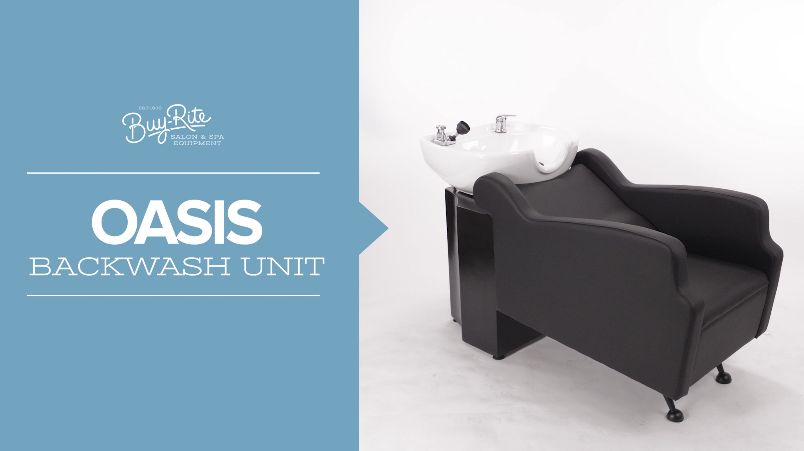 Buy-Rite Oasis Shampoo Backwash Station for Salons - All-Black