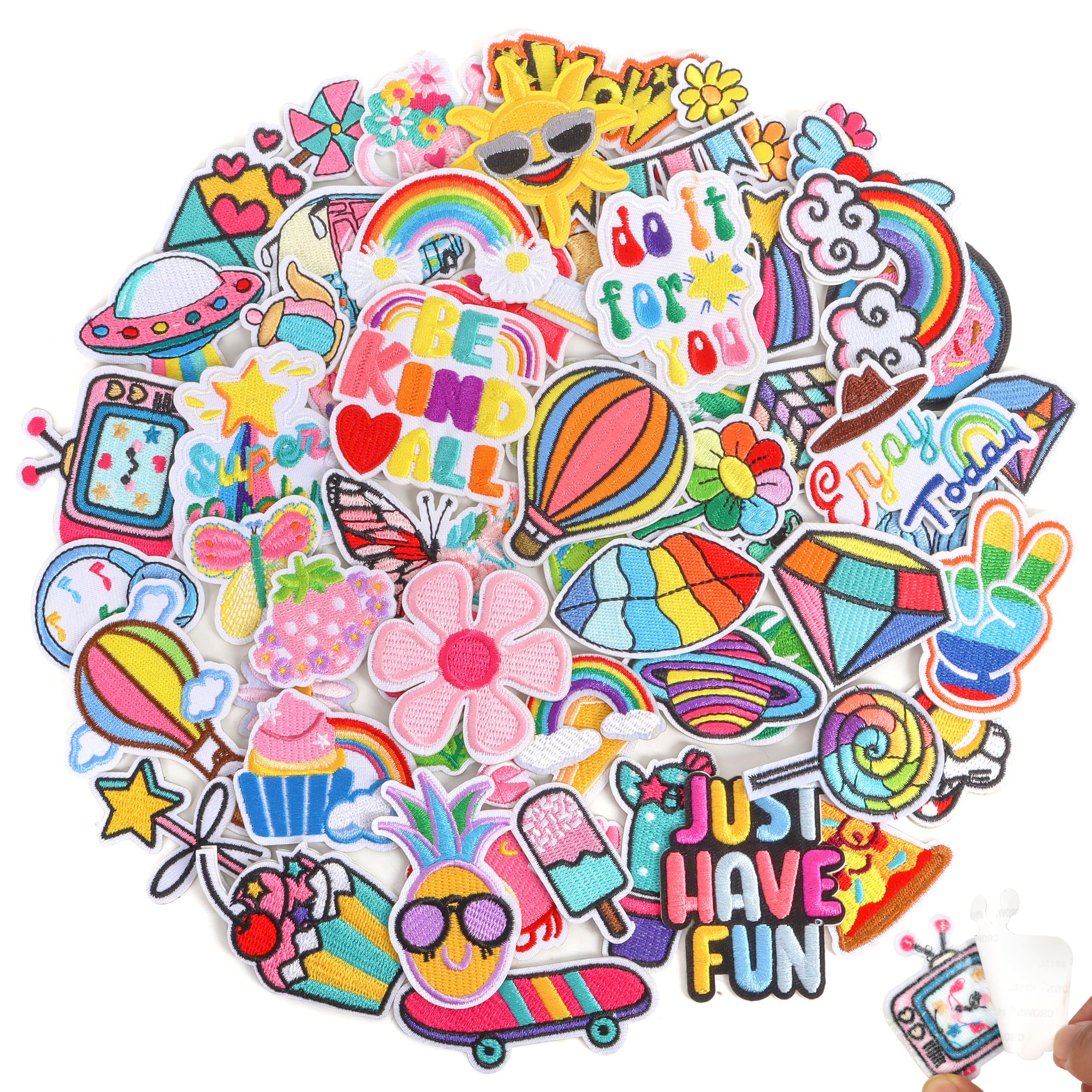 Photo 1 of NICEVINYL Self Adhesive Patches - 60Pcs Embroidered Appliques