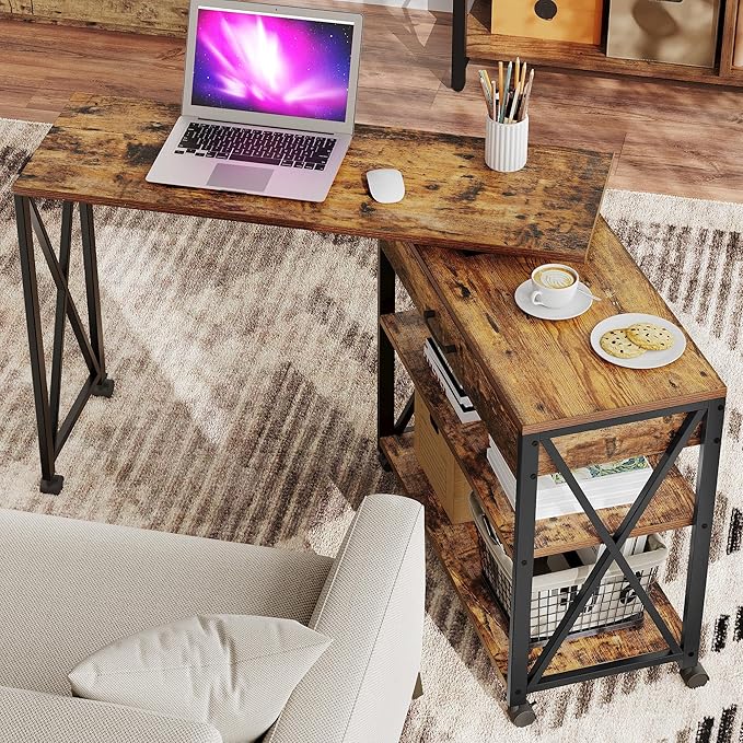 YITAHOME 360° Rotating Sofa Side Table