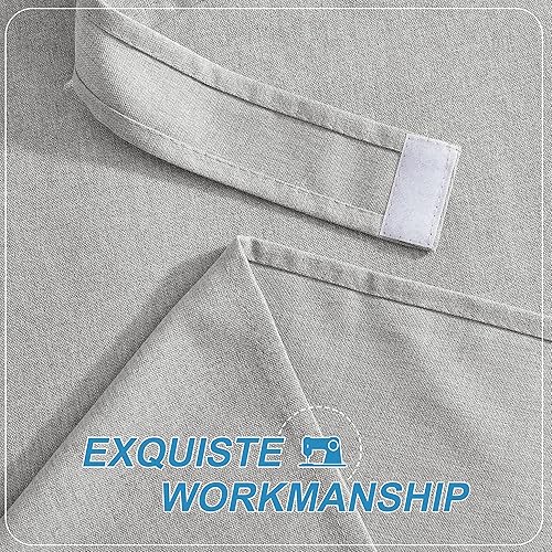 Miniatura 128 de RYB HOME Cortinas de privacidad para puerta francesa, rica textura de lino, cortinas para oscurecer la habitación, cortinas y cortinas