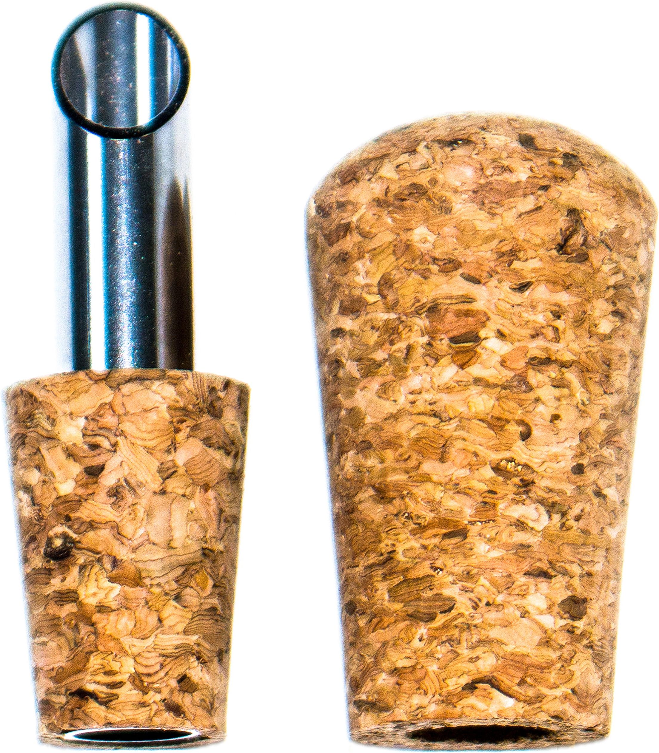 Oil Pourer Spout Olive Oil and Vinegar Bottle Pourer Stainless Steel and Cork with Dust Cap Smooth Pour - 1 Pourer