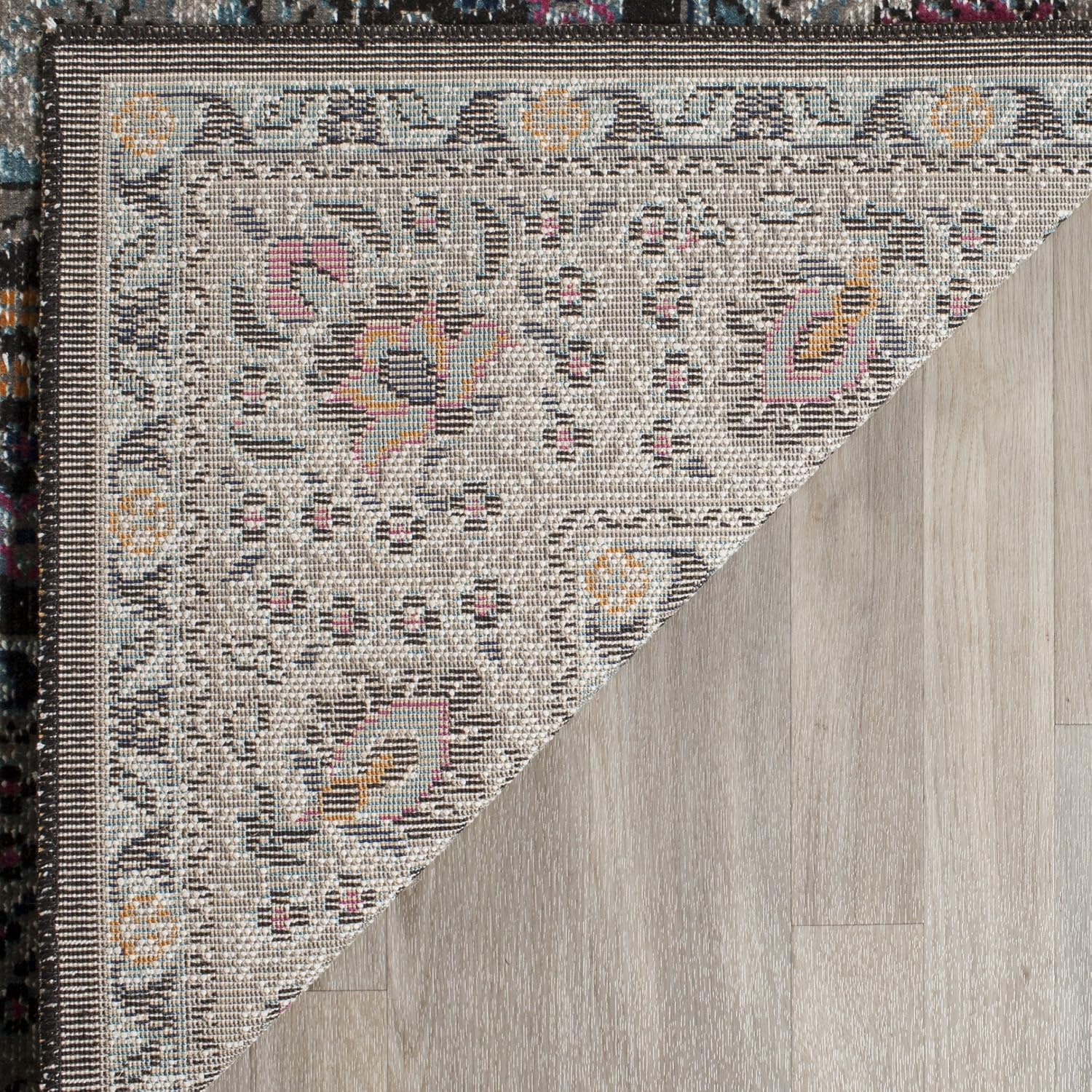 Safavieh Vintage Inspired Indoor Woven Rectangle Area Rug, Artisan Collection, ATN334, in Grey / Fuchsia - Image 4