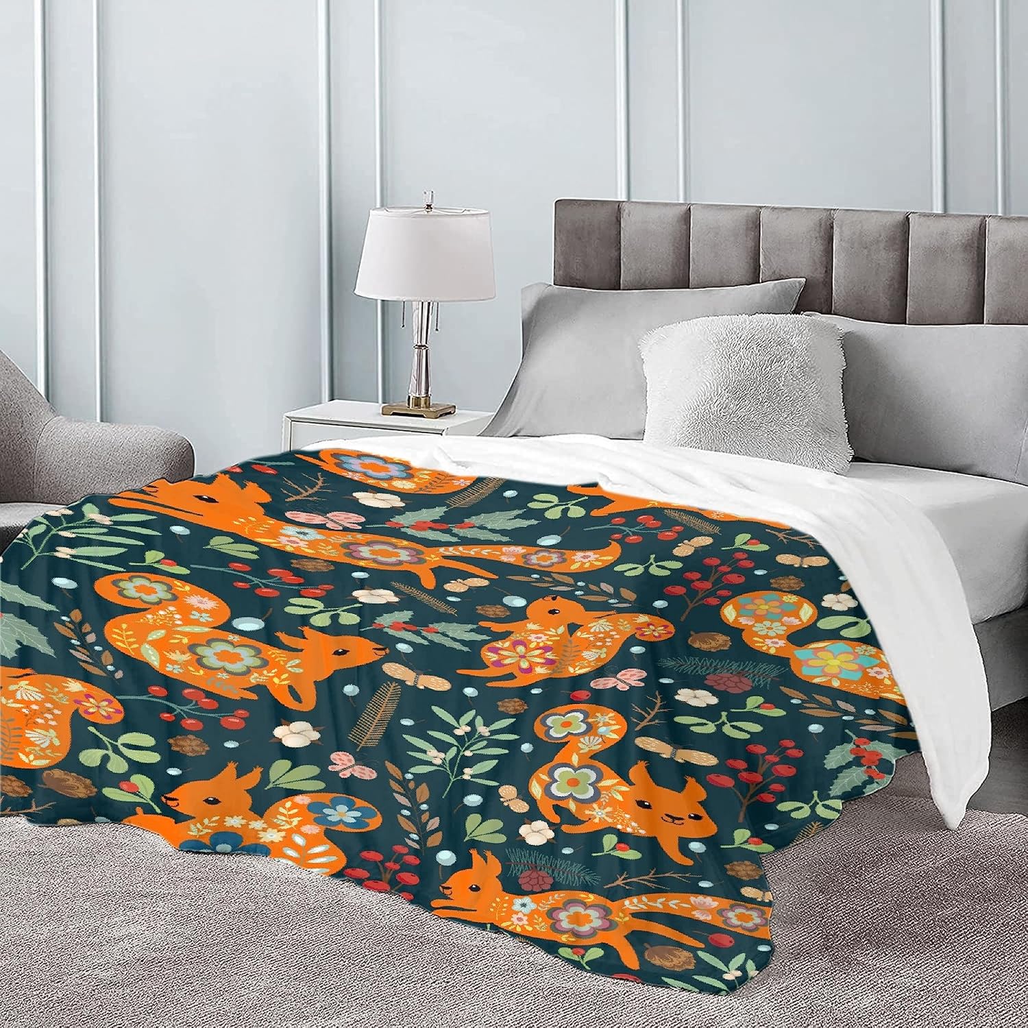 Squirrels Blanket Gift for Girl Women Blanket Super Soft Cozy Warm Throw for Couch Bed Sofa Office Decor All Season 50 * 40" S for Kid - Image 5