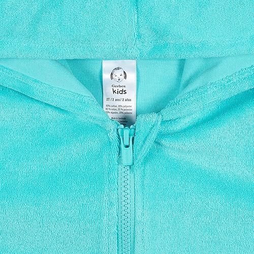 Miniatura 3 de Gerber Cubierta para traje de baño con capucha y cremallera para bebés y niñas pequeñas, Rosado