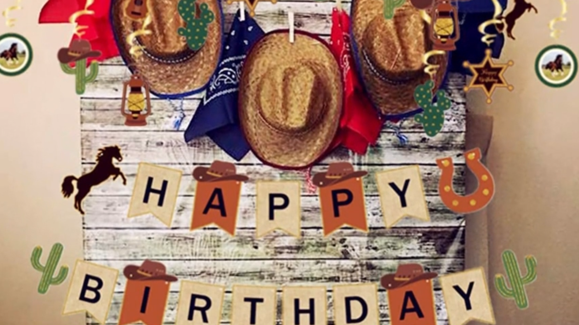 JeVenis 35PCS Cowboy Cake Decoration Cowboy Birthday Party Decoration