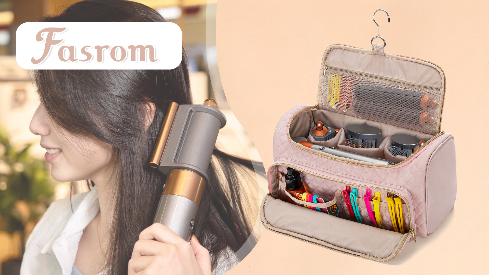 Amazon.co.jp: Fasrom ヘアドライヤー収納ケース ヘアアイロンケース 