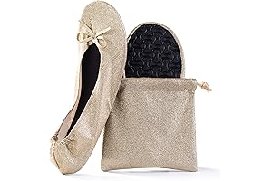 Women's Glitter Foldable Ballet Flat Roll Up Slippers