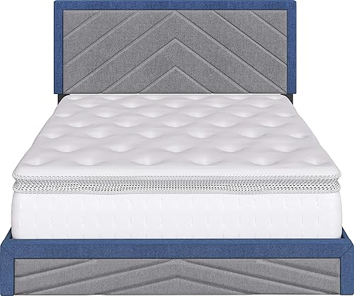 Miniatura 92 de Boyd Sleep Beaumont - Cama de plataforma tapizada con cabecero, base de colchón con 14 soportes de listones de madera, no requiere somier, piel