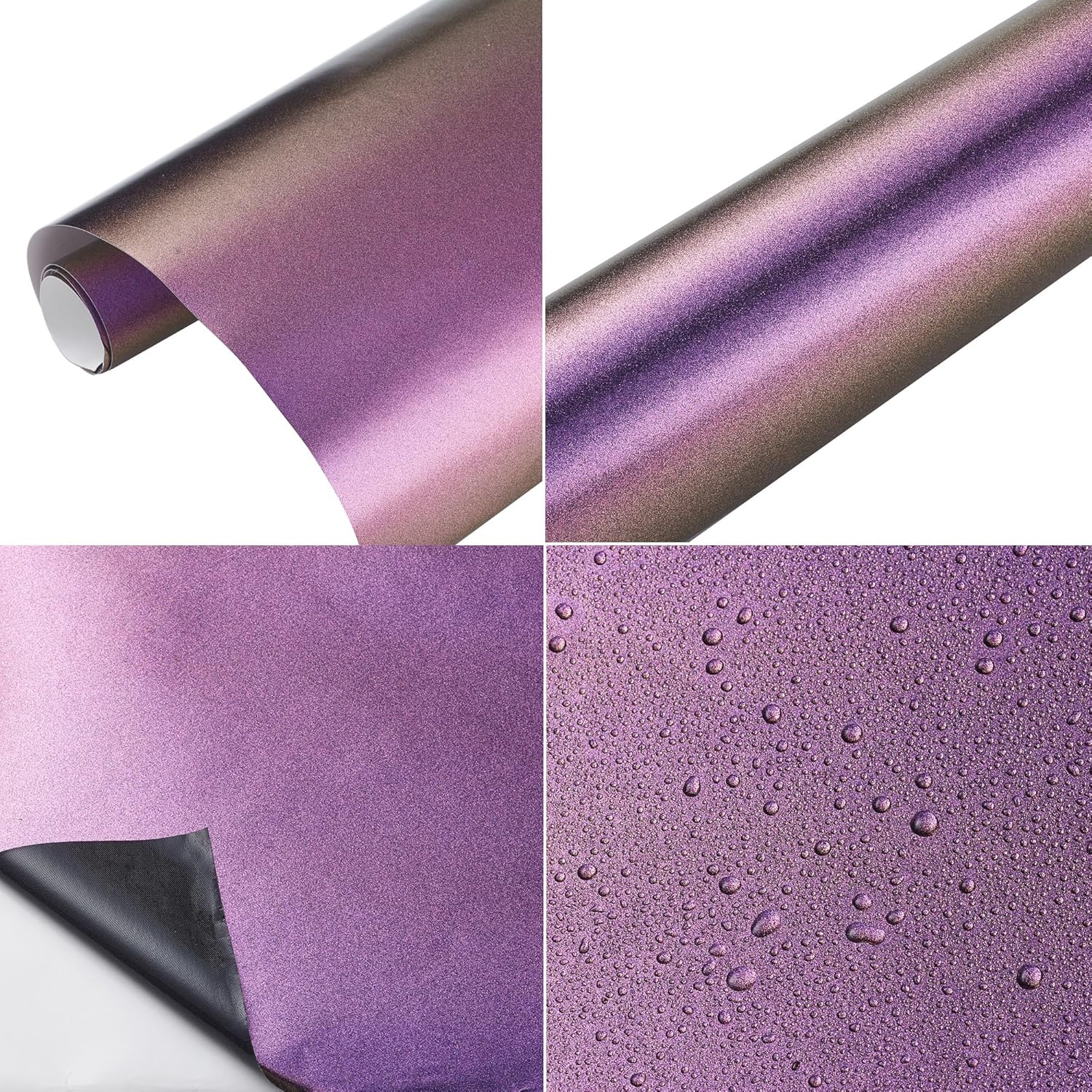 Purple to Copper Matte Metallic Chameleon Vinyl Wrap Color Change DIY Vehicle Vinyl Film, 59.8'' x 29.5''