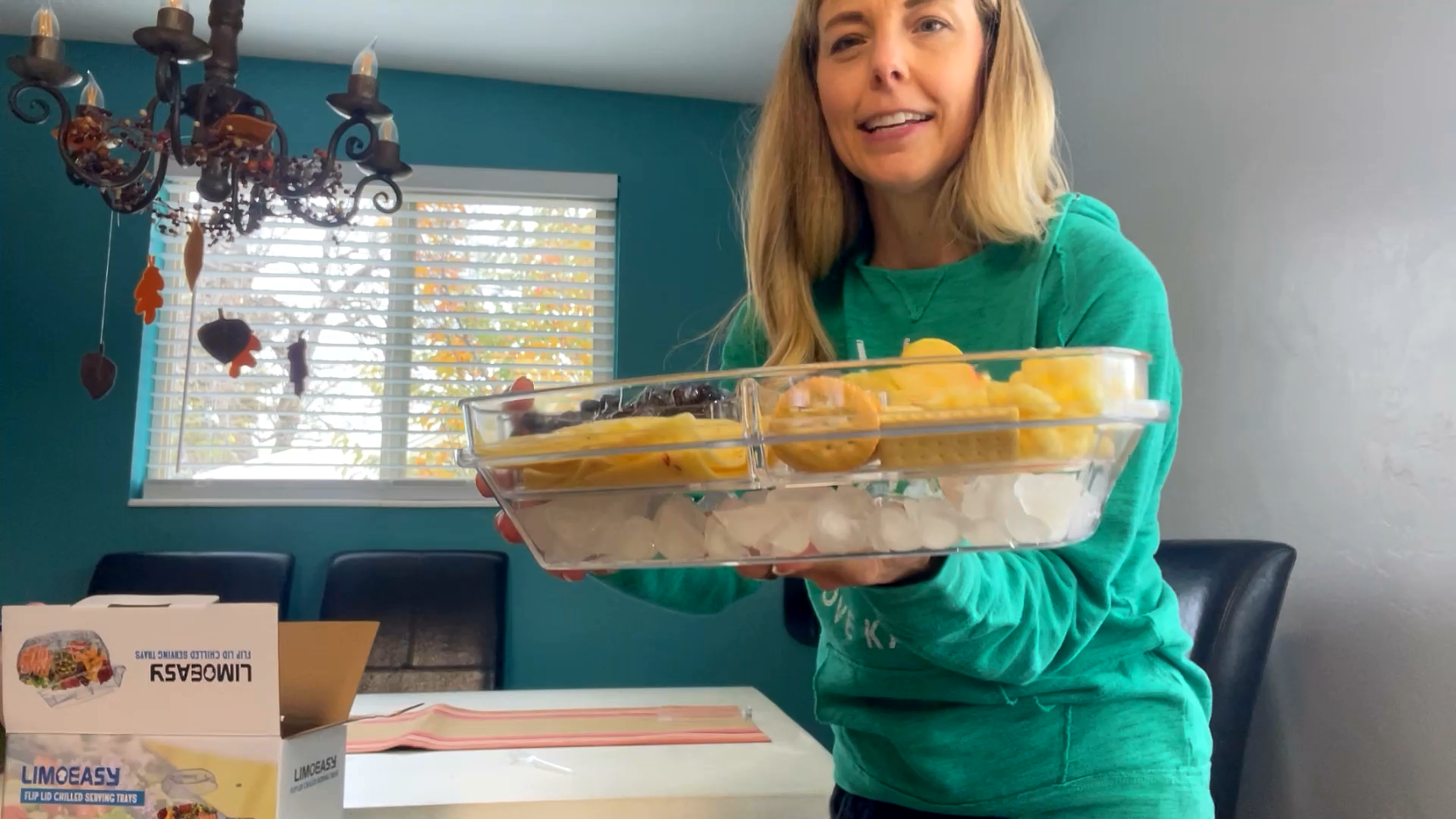 Chilled Ice Serving Tray, 15." Ice Chilled Party Platter, 3 Layers Veggie Platter With Lid - View #5