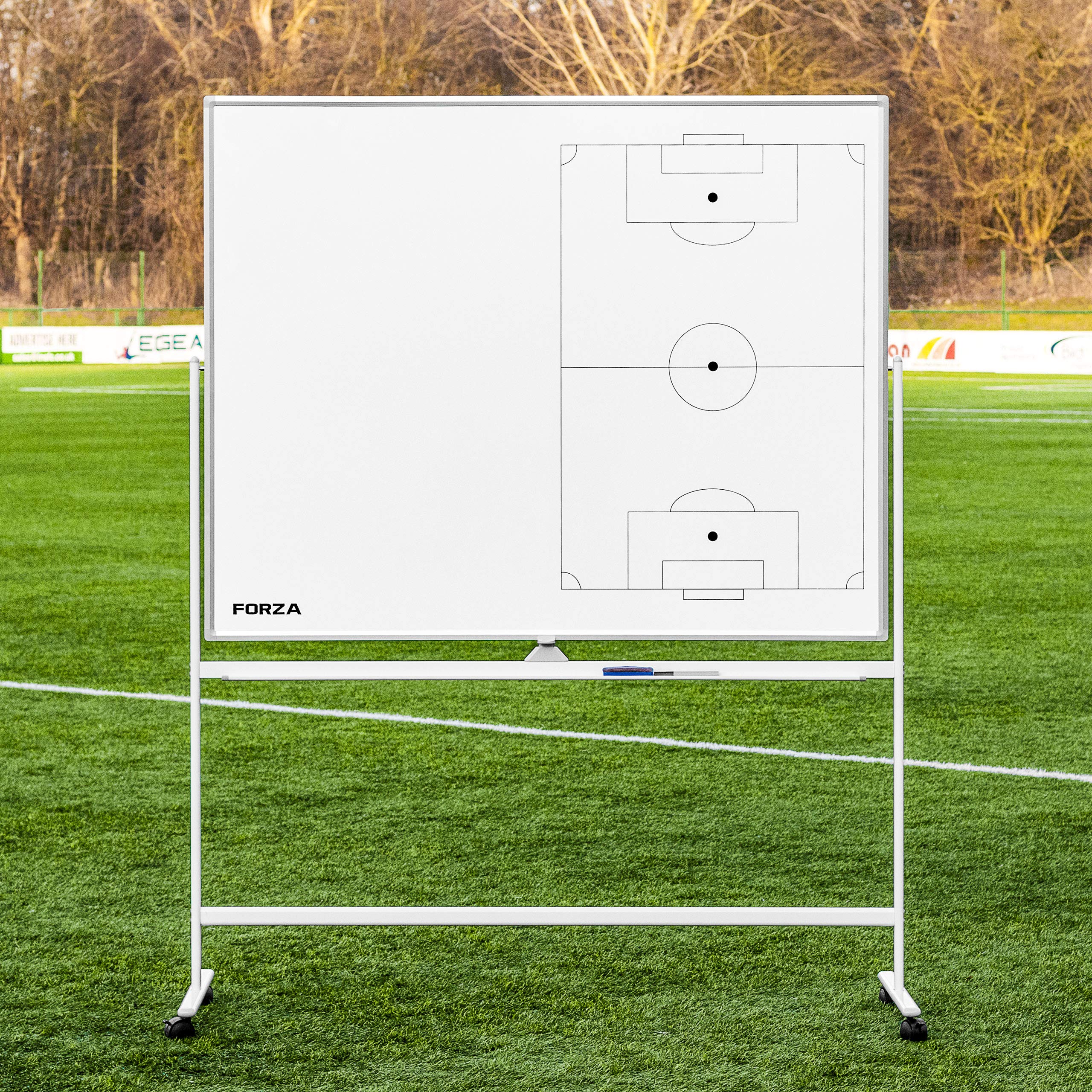 FORZA - Tabla de Entrenamiento, 5 pizarras tácticas de fácil Limpieza, Incluye bolígrafos, Color 150cm x 120cm Coaching Whiteboard, tamaño Football