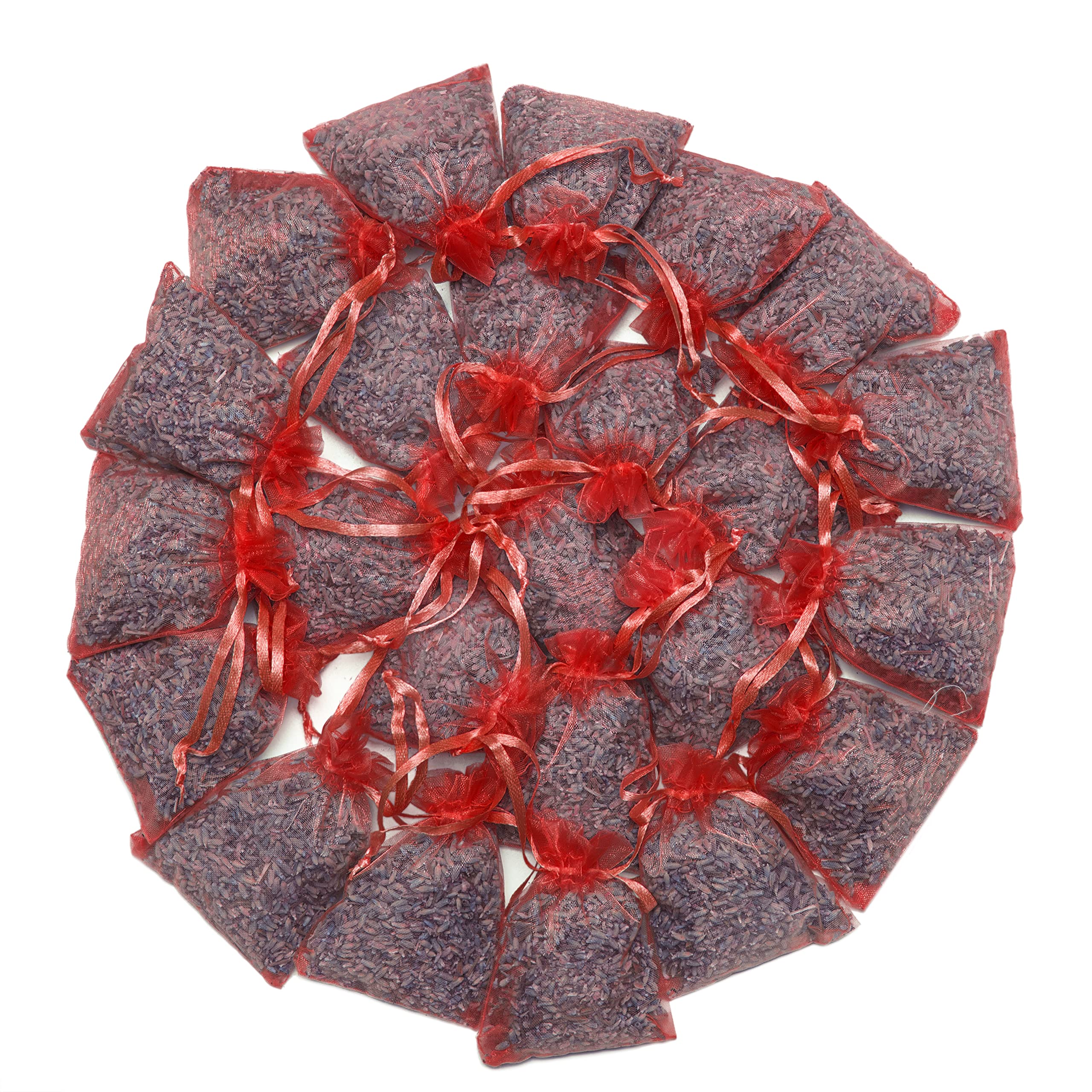 Lavande Sur Terre 24 Packs French Sachets for Drawers and Closets Fresh Scents, Home Fragrance Sachet, Red, LV-S-C-24-4