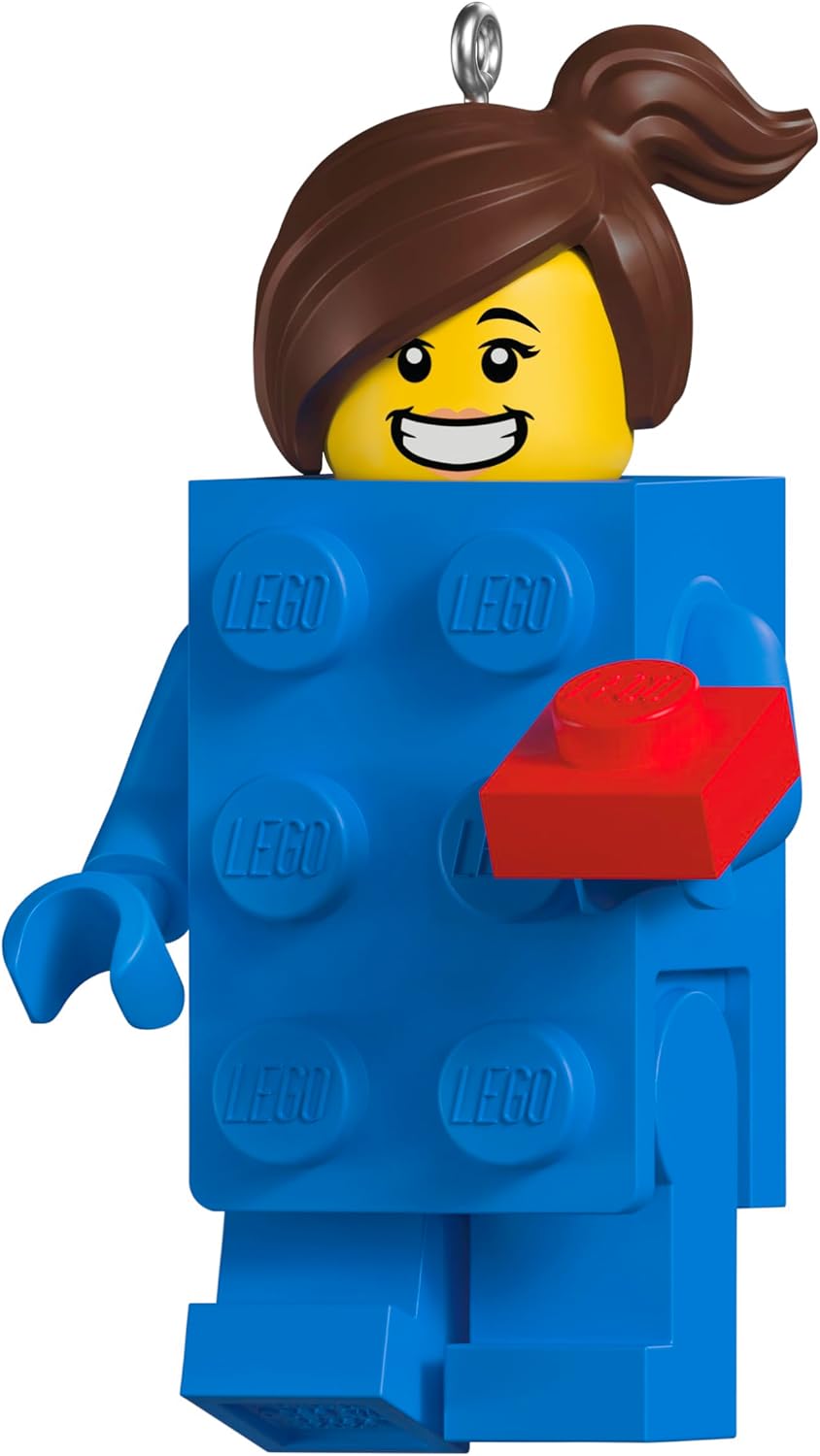 Hallmark Keepsake Christmas Ornament, Brick Suit Girl LEGO Minifigure, Gifts for LEGO Fans