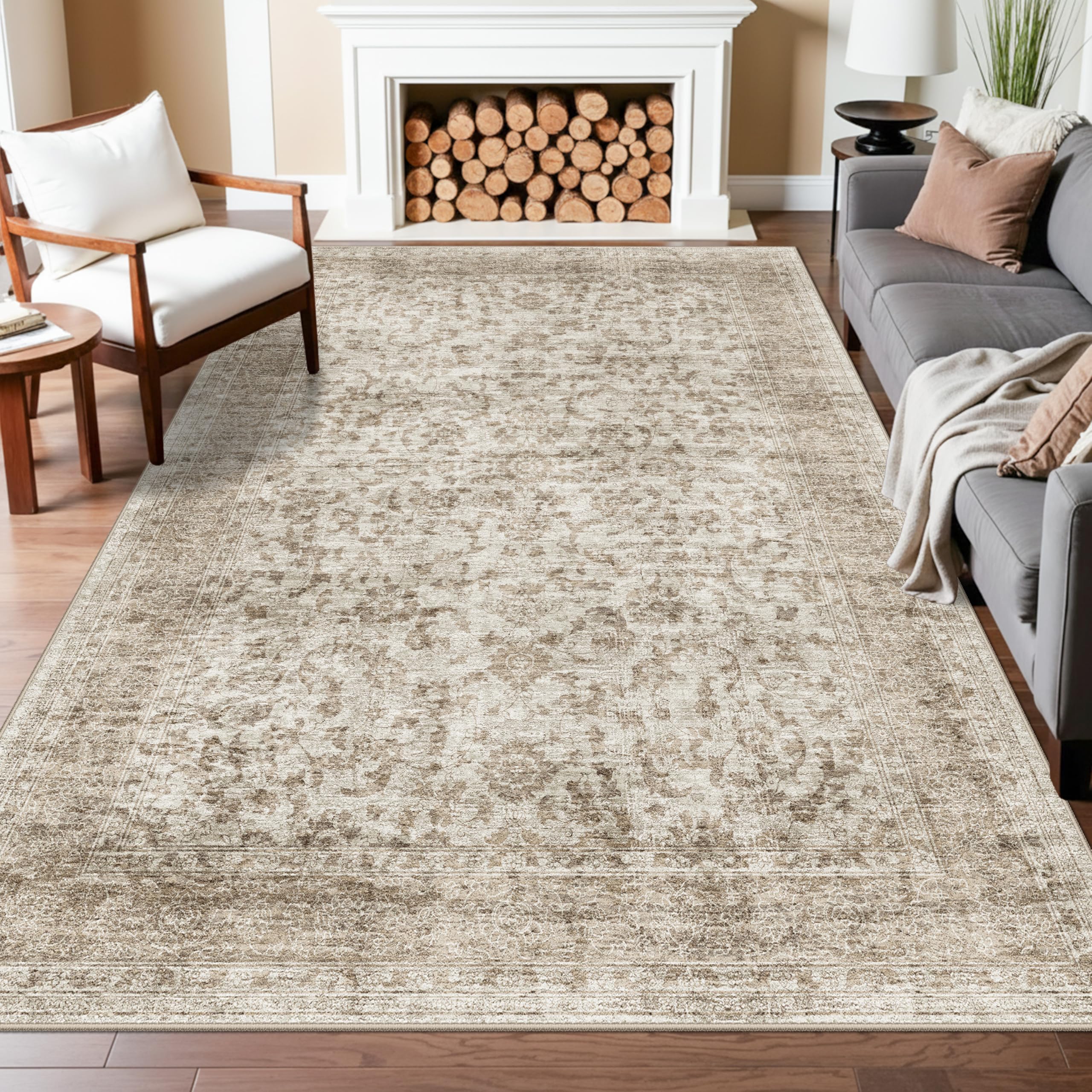 Photo 1 of **Similar item**
Washable Rugs 7x9 Area Rugs for Living Room - Oriental Rugs Non Slip&Non-Shedding Vintage Carpets Ultra-Soft Stain Resistant Print Rug Indoor for Home Office Decor 7x9 Beige Brown