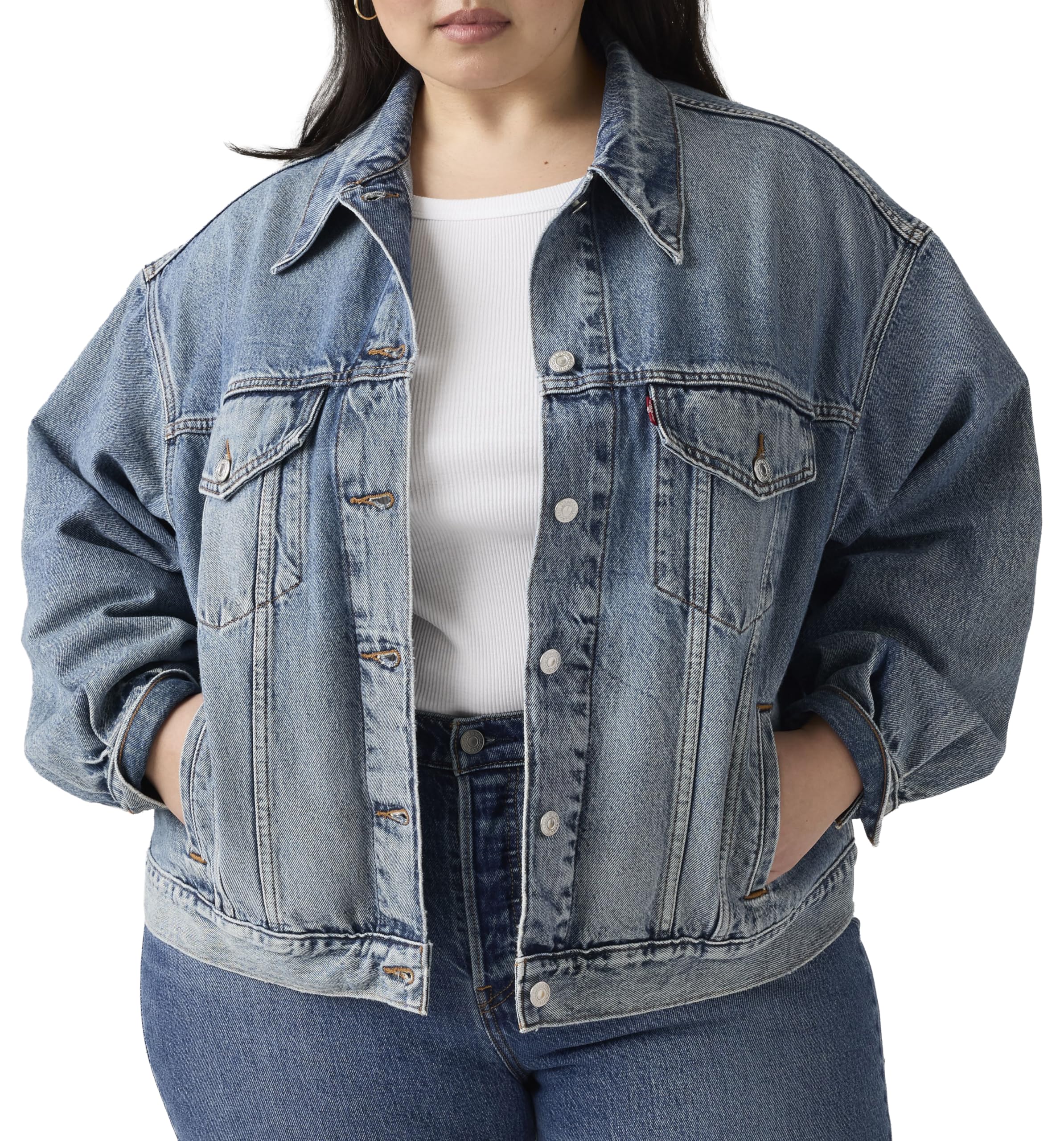 Levi's Women's Plus Size 90s Sherpa Trucker Jacket, TURNING HEADS PLUS, XXL Große Größen