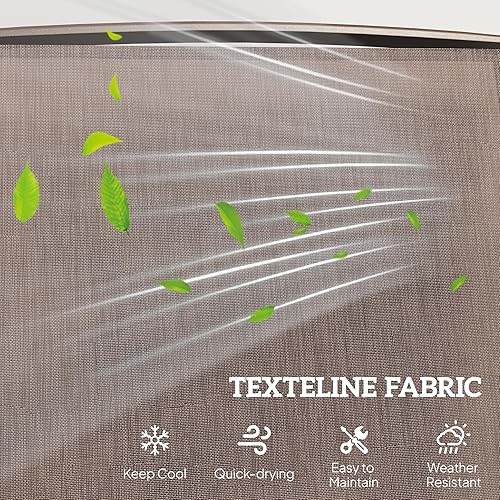 Miniatura 5 de Outsunny Sillas planeadoras para exteriores con mesa auxiliar, mecedora de 2 asientos para patio, sofá biplaza con correa transpirable para patio