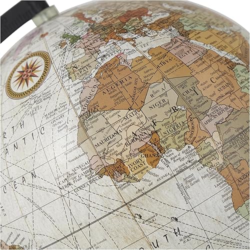 Miniatura 4 de Deco 79 Globo de madera de mango 9 x 8 x 13 pulgadas marrón