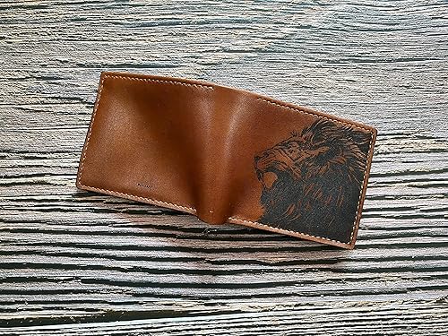 Miniatura 2 de Octopus leather wallet, animal design gift, ocean pattern gift for father, husband