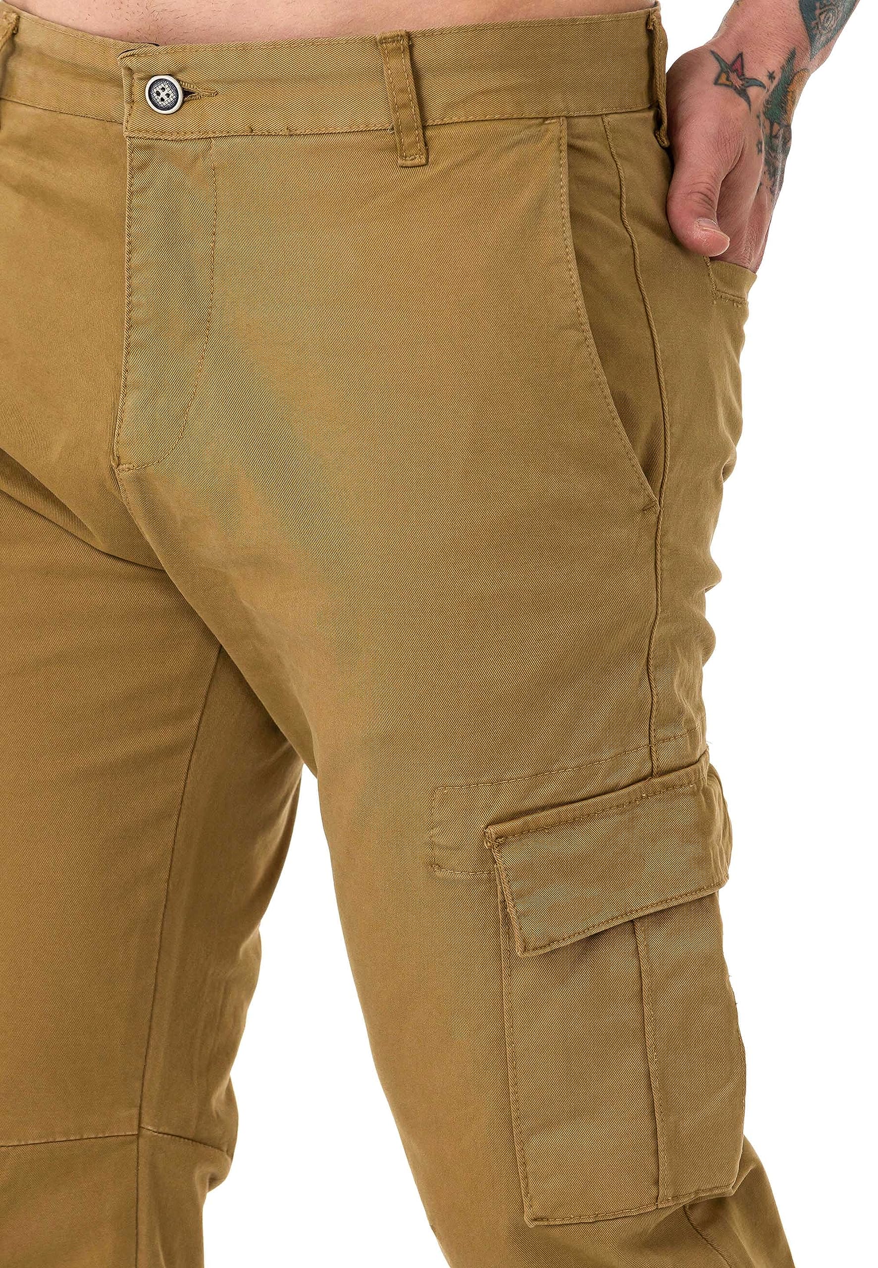 Red Bridge - Pantalones cargo chinos básicos de algodón para hombre