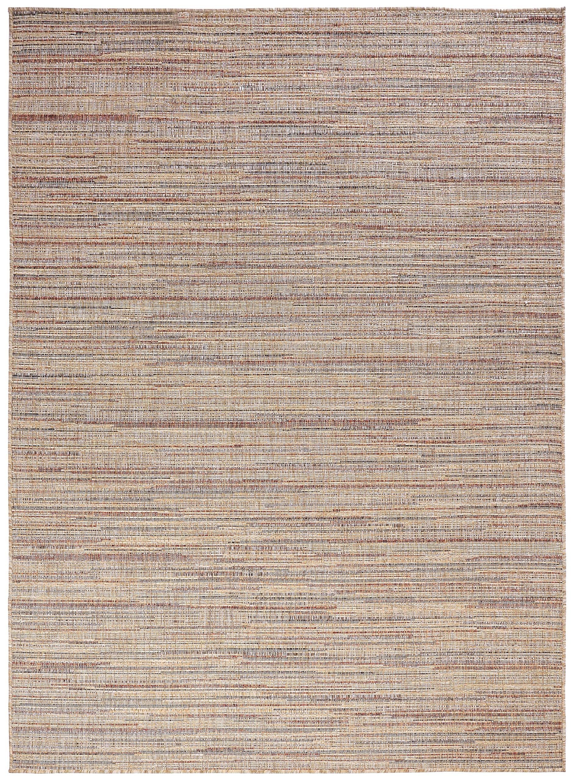 TAPISO Yucana Tapis Robuste Résistant aux Rayons UV Imperméable Tapis pour Intérieur et Extérieur Balcon Terrasse Jardin Marron Beige Boho Ethnique à Rayures Mélangé Moderne 200 x 300 cm