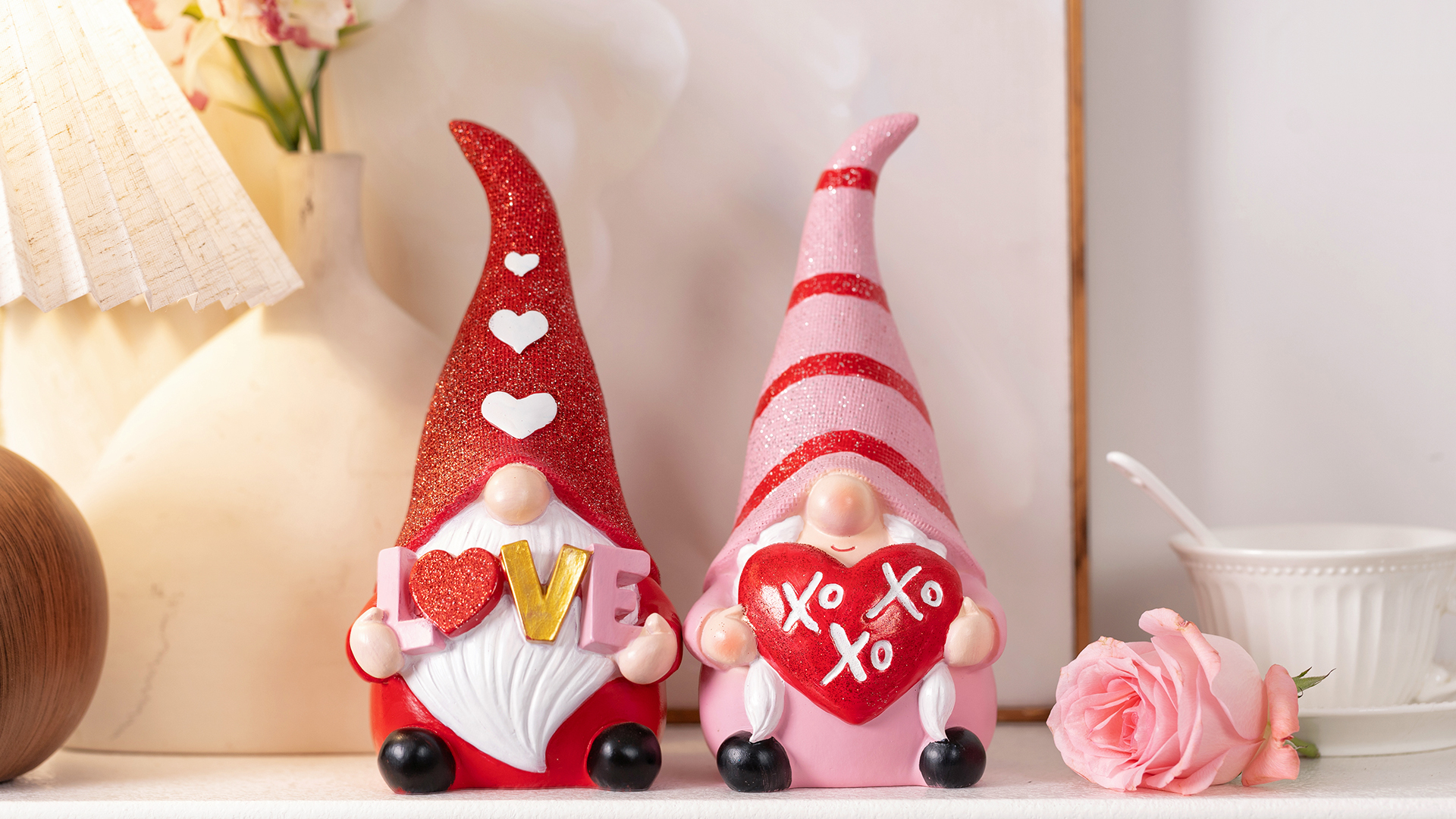 UDIKEFO 2 Stks Valentijnsdag Gnome Gonk Decoraties Mr. en Mrs