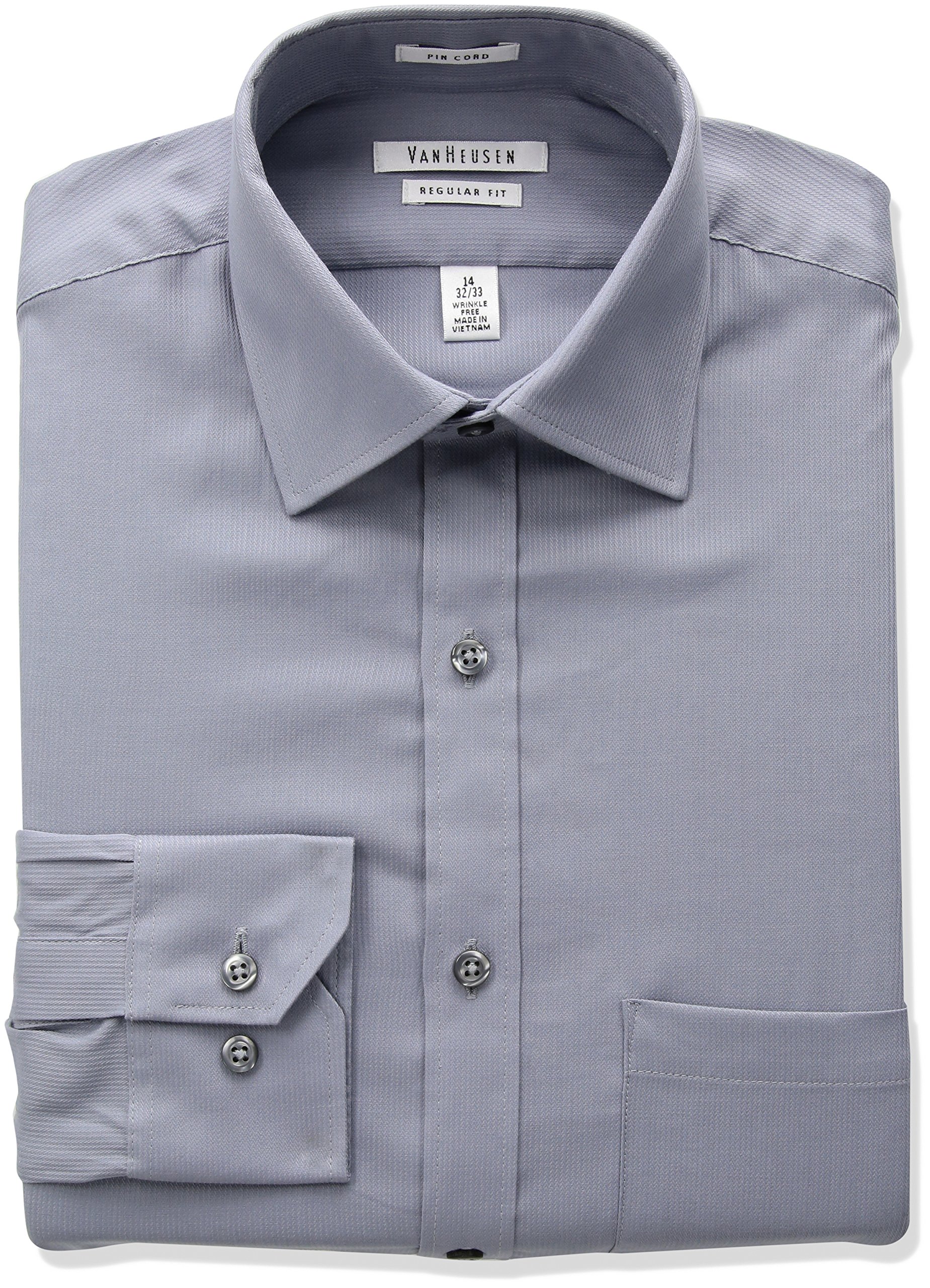 Van Heusen Mens Dress Shirts Regular Fit Solid Pincord Spread Collar