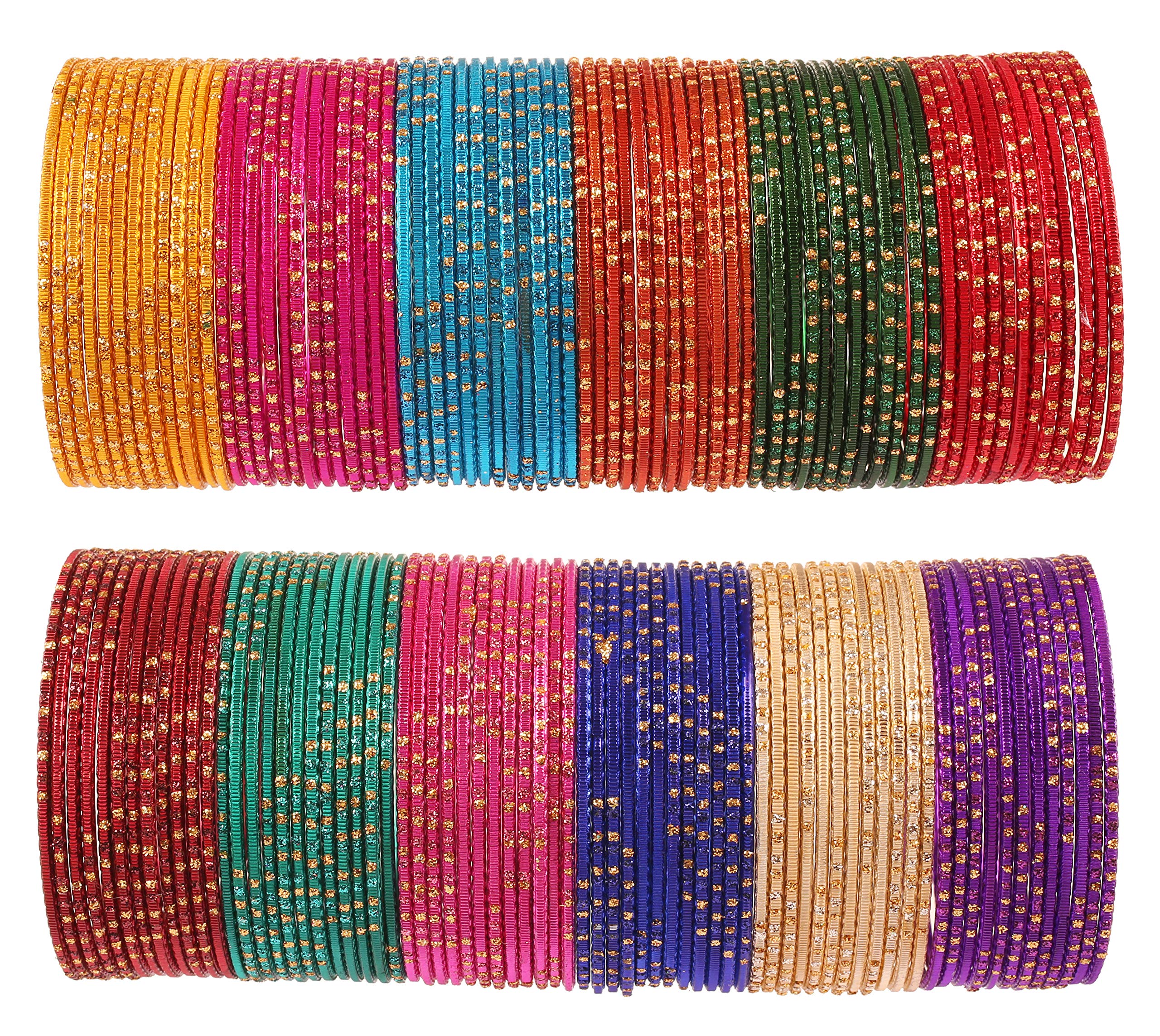 indian bangles bracelets for women colorful churiyan set return gifts jewelry chudiya bulk pack bollywood metal bangle sets 12 textured vintage colors. Set of 144