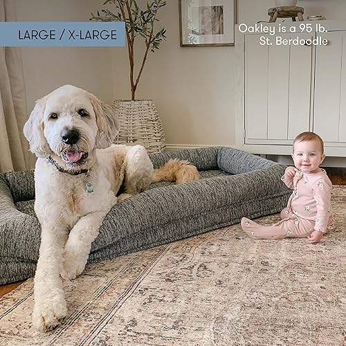 Miniatura 6 de Newton - Cama ortopédica para mascotas, cama lavable para perros grandes, cama para cachorros, cama de jaula, con funda de cama extraíble y