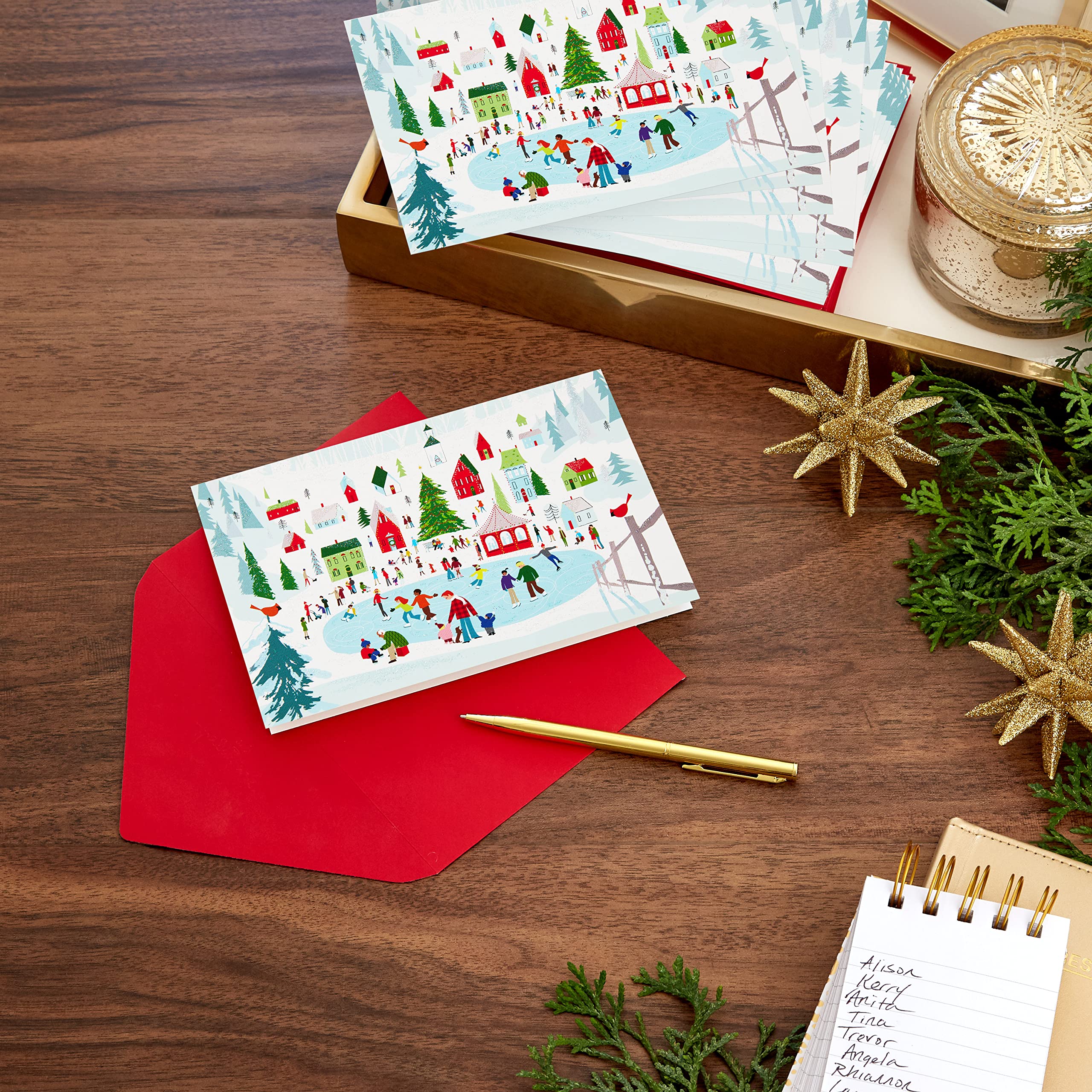 Hallmark Boxed Holiday Cards, Snowy City (40 Cards with Envelopes), Multi, 5 inches x 7.2 inches - Image 2