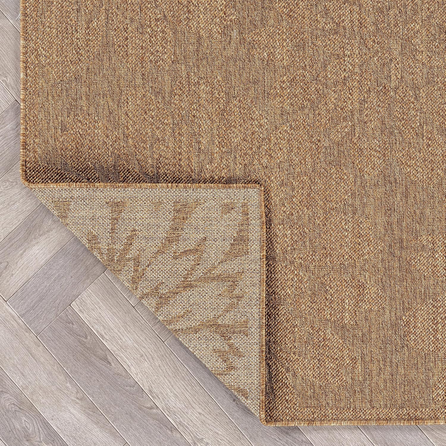 Rugshop Floral Indoor Outdoor Flat Woven Runner Rug,Natural Jute-Style,Easy-Care Patio Rug for Backyard Porch Deck Balcony, 2'3" x 8' Natural/Jute